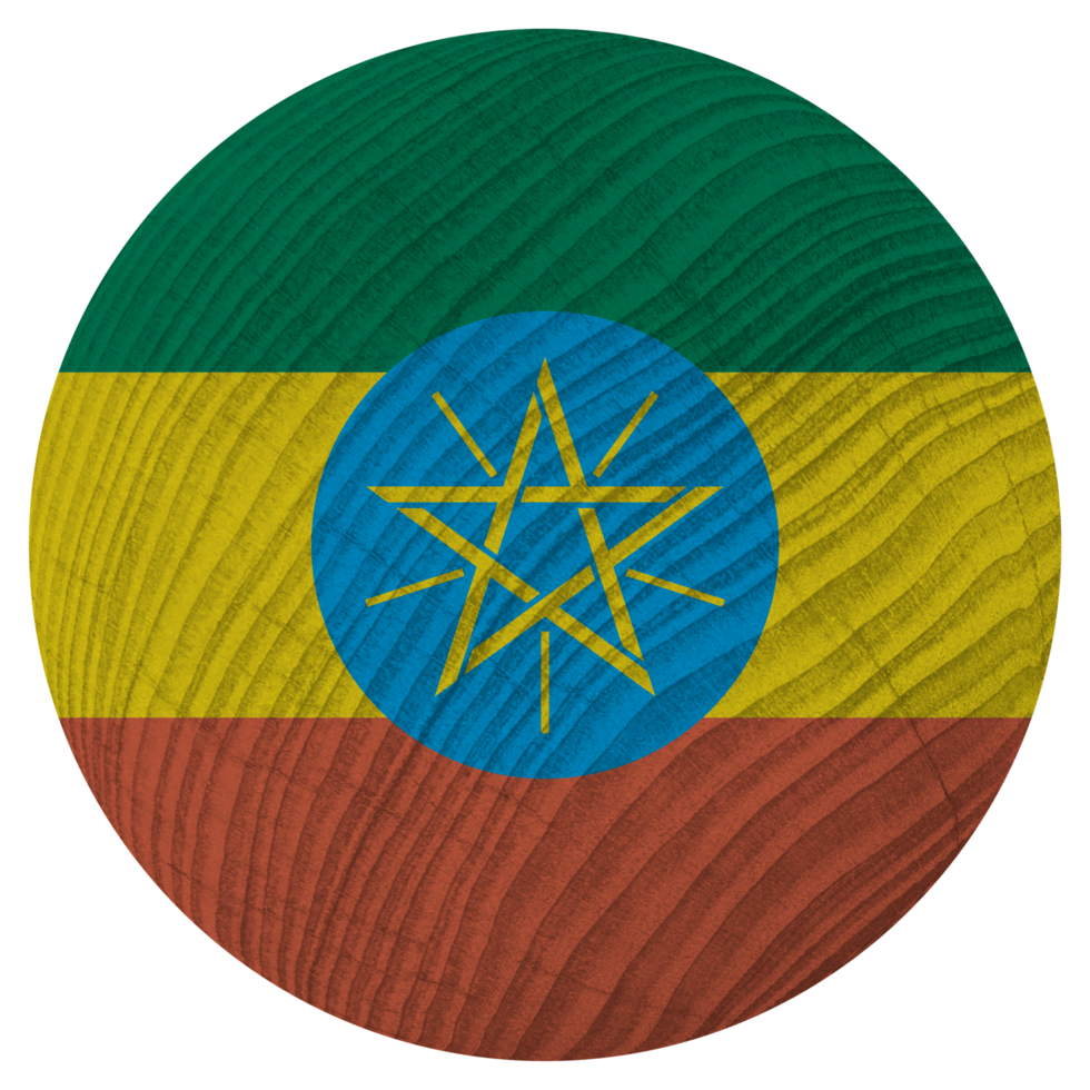Ethiopia Country Flag in Circle Shape png