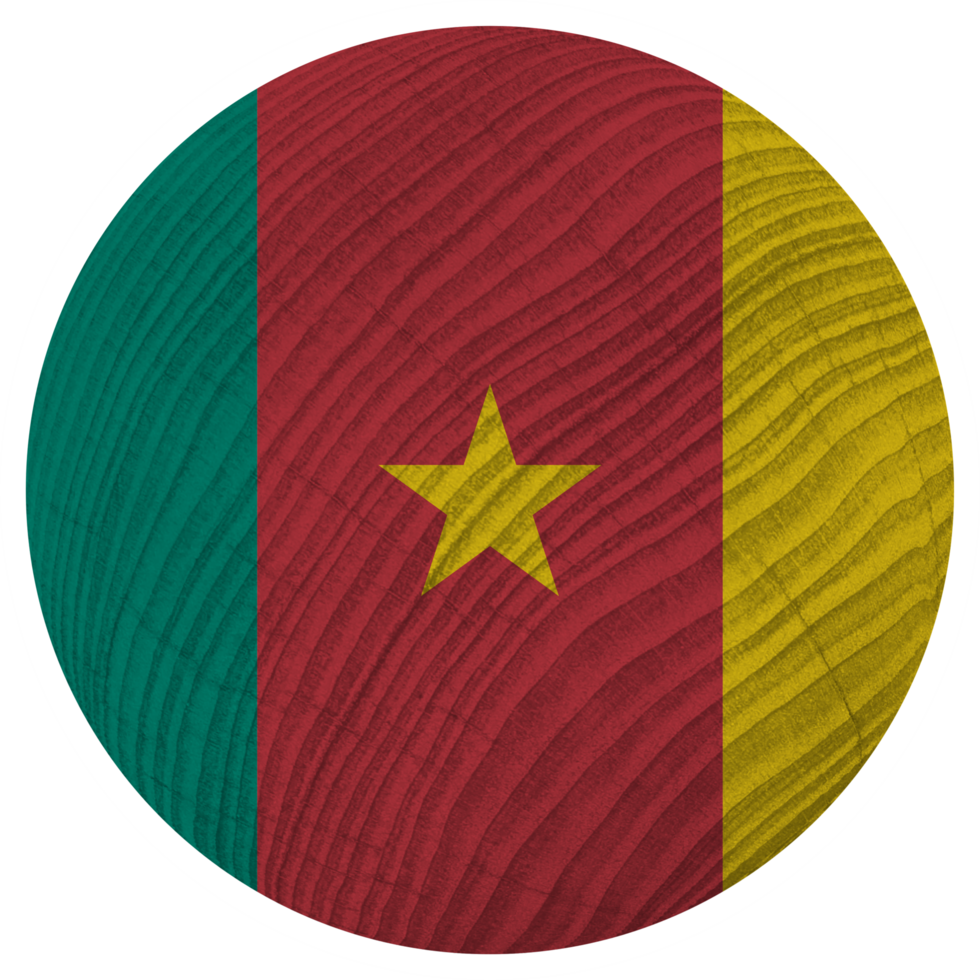 Cameroon Country Flag in Circle Shape png