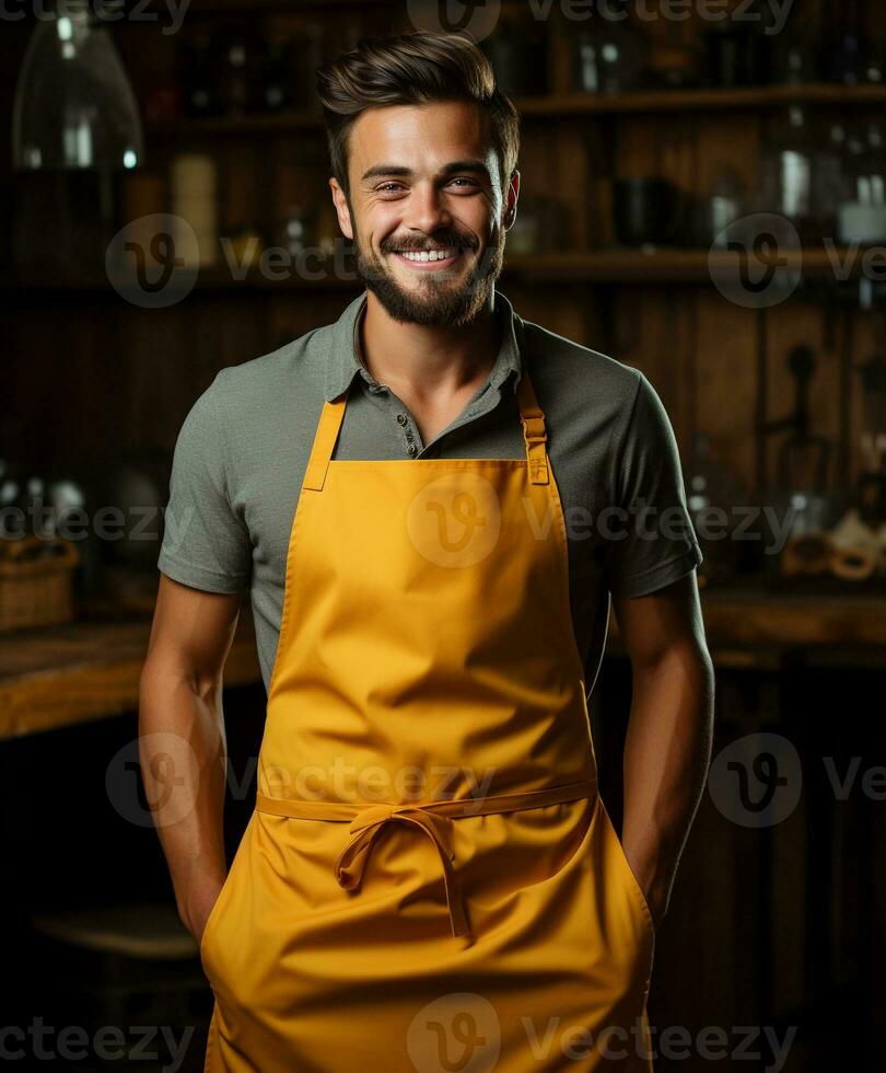 AI generated AI Generated Stylish Adjustable Cooking aprons for men and women photo