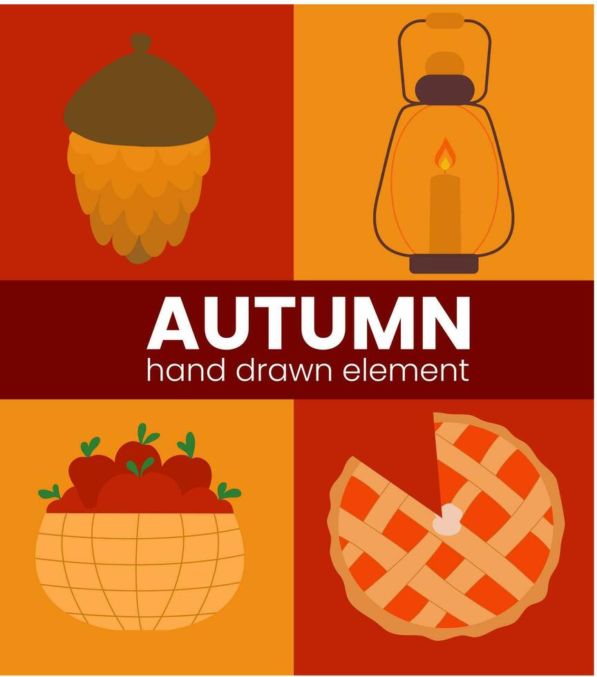 Autumn hand drawn element vector