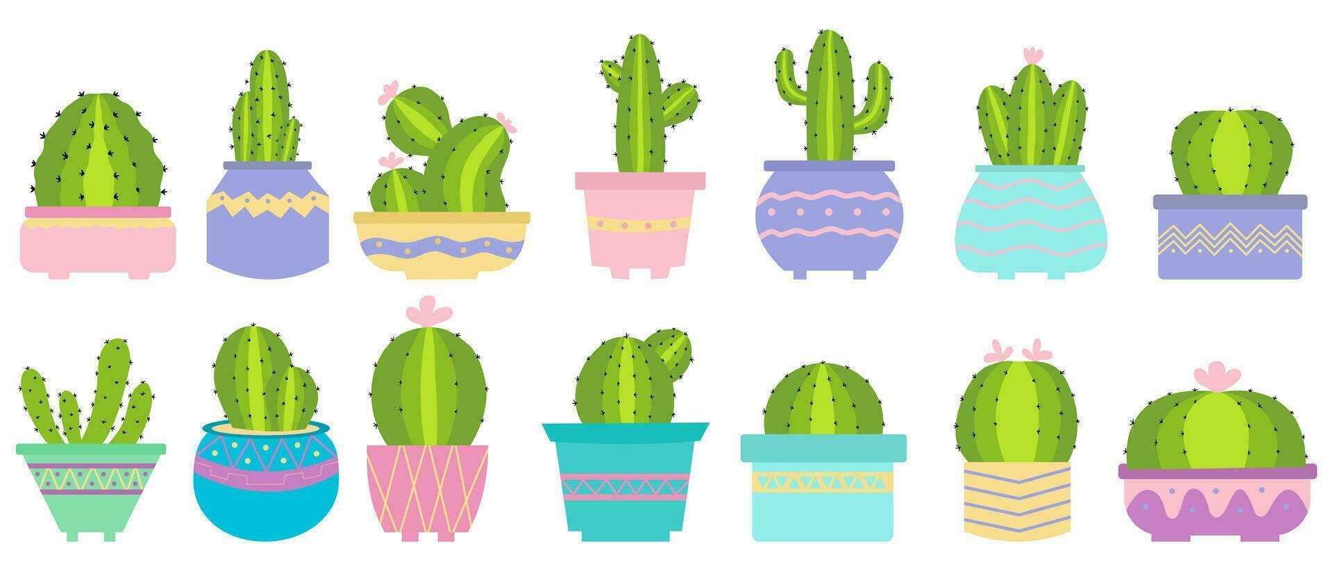 set of cactus vector illustration