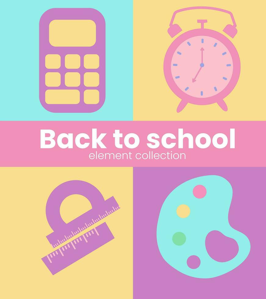 back to school element vector illustration