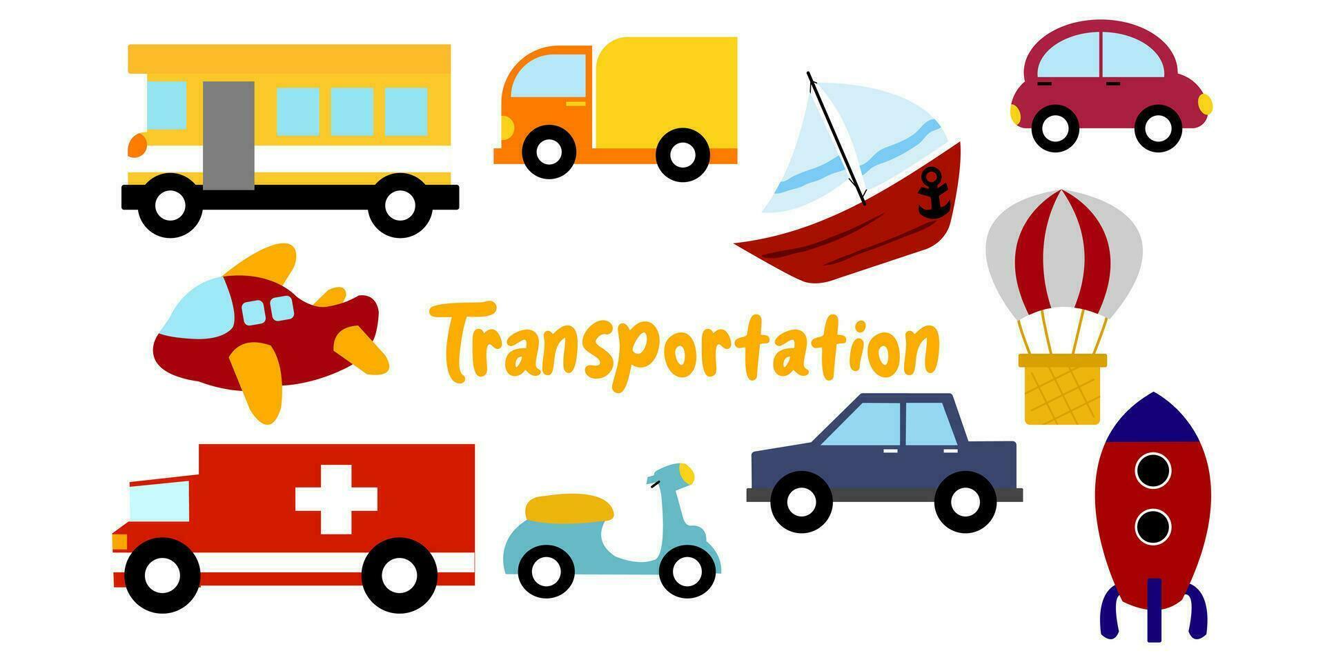 set of transport element vector illustration