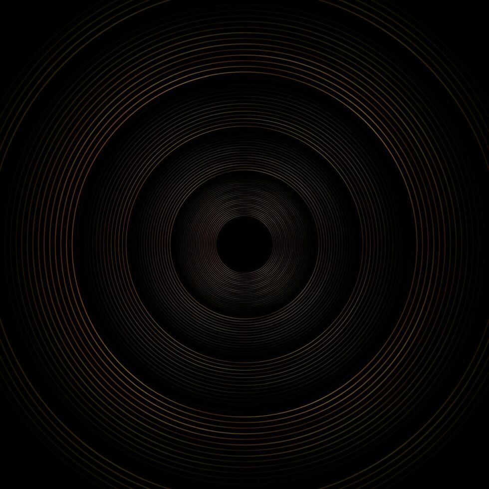 Deluxe golden minimal round lines abstract futuristic tech background vector