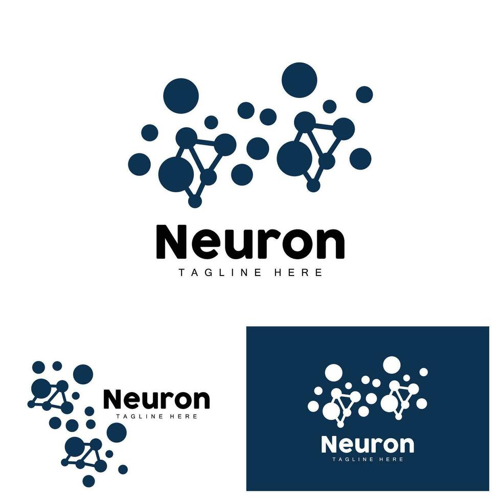 Neuron Logo Design Health Illustration DNA Molecule Nerve Cell Abstract Simple Illustration vector