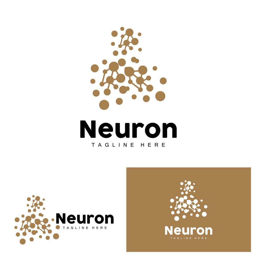 Neuron Logo Design Health Illustration DNA Molecule Nerve Cell Abstract Simple Illustration vector
