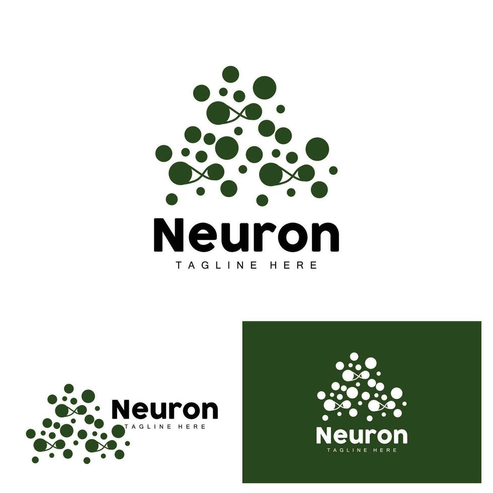 Neuron Logo Design Health Illustration DNA Molecule Nerve Cell Abstract Simple Illustration vector