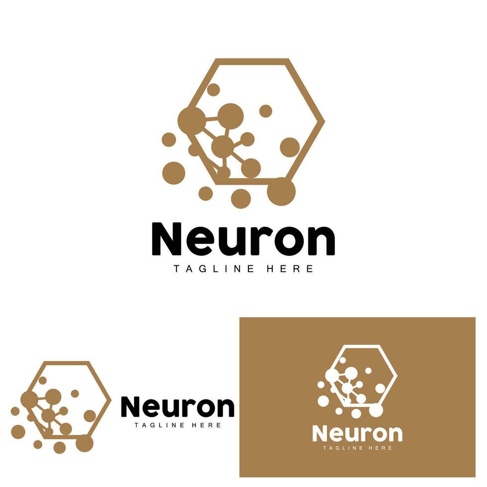 Neuron Logo Design Health Illustration DNA Molecule Nerve Cell Abstract Simple Illustration vector