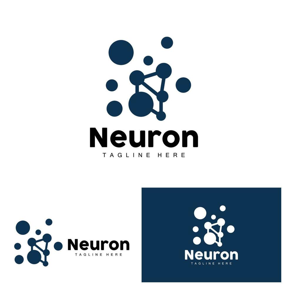 Neuron Logo Design Health Illustration DNA Molecule Nerve Cell Abstract Simple Illustration vector