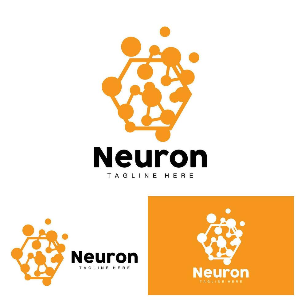 Neuron Logo Design Health Illustration DNA Molecule Nerve Cell Abstract Simple Illustration vector