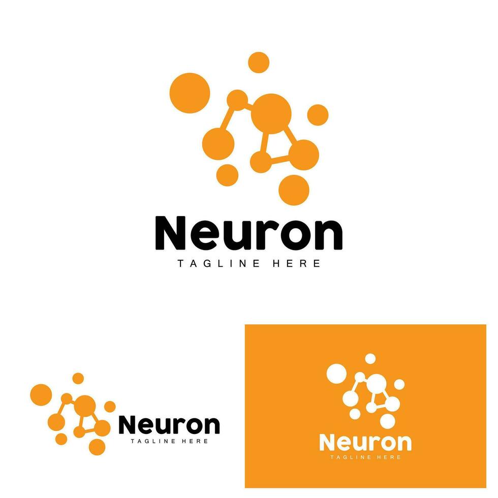 Neuron Logo Design Health Illustration DNA Molecule Nerve Cell Abstract Simple Illustration vector