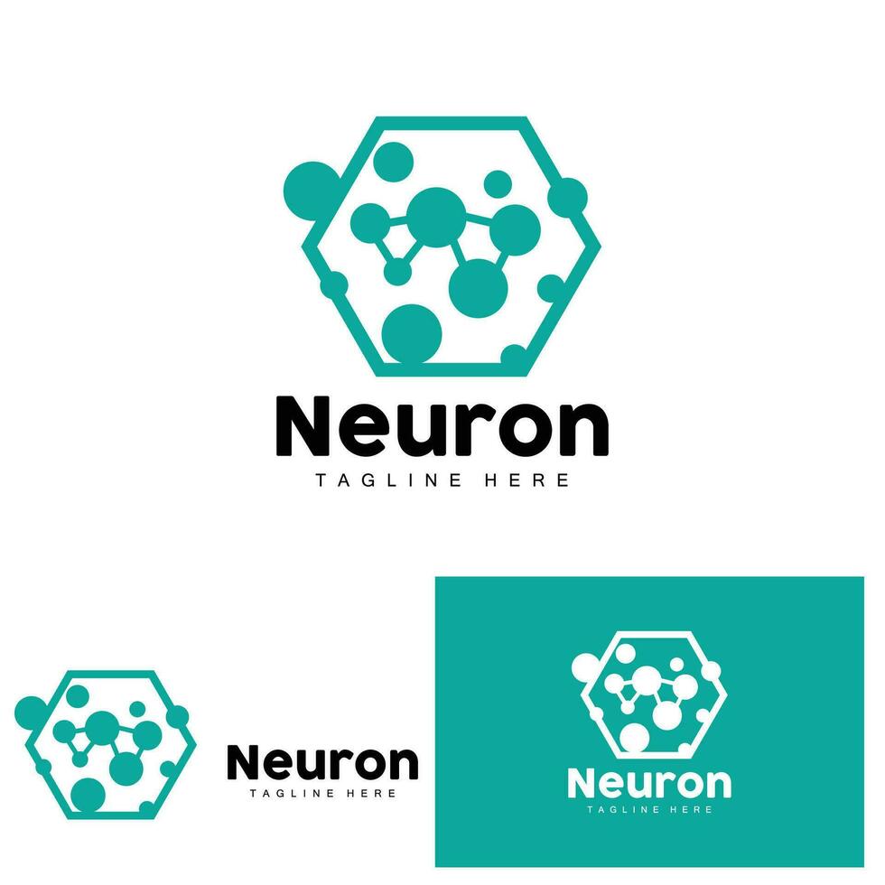 Neuron Logo Design Health Illustration DNA Molecule Nerve Cell Abstract Simple Illustration vector