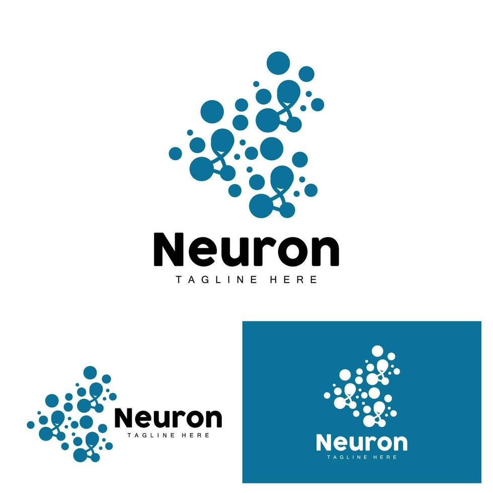 Neuron Logo Design Health Illustration DNA Molecule Nerve Cell Abstract Simple Illustration vector