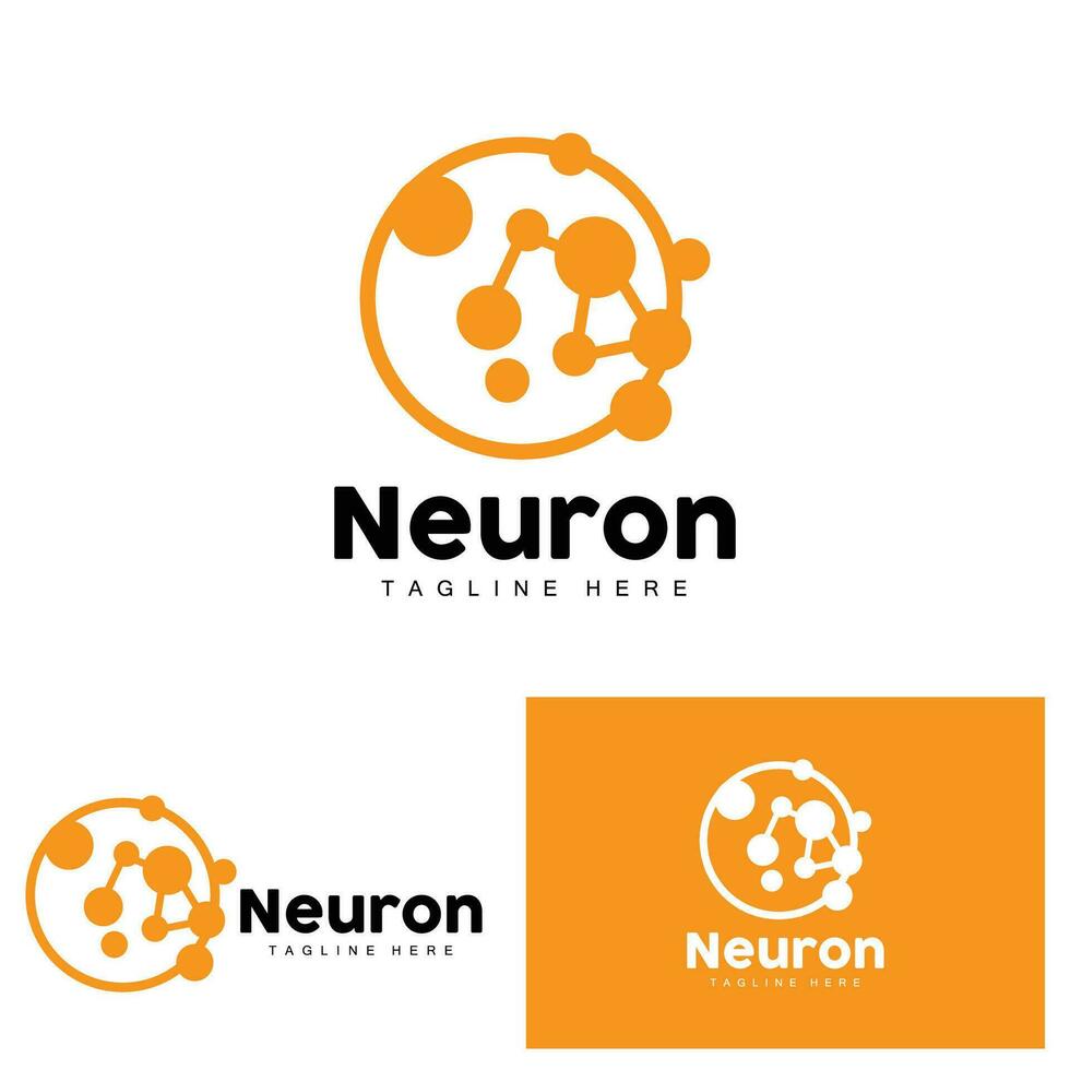 Neuron Logo Design Health Illustration DNA Molecule Nerve Cell Abstract Simple Illustration vector
