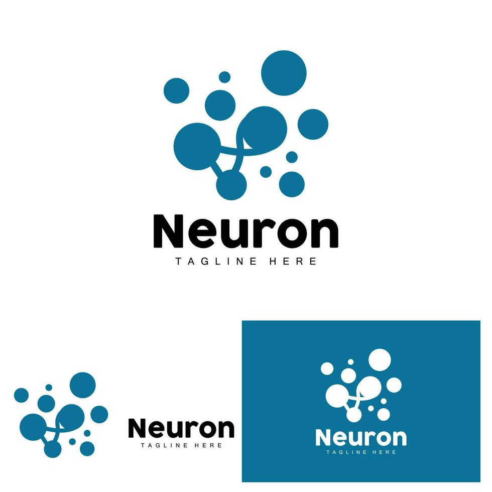 Neuron Logo Design Health Illustration DNA Molecule Nerve Cell Abstract Simple Illustration vector