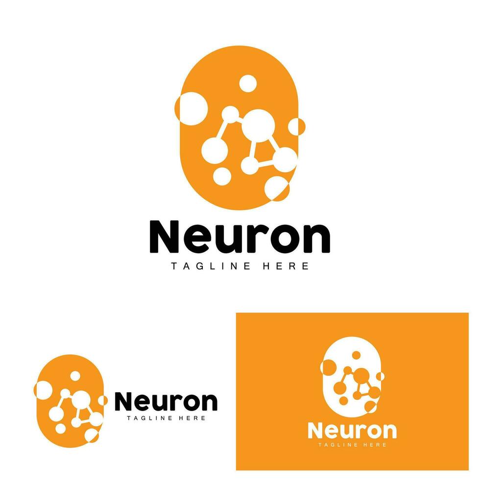 Neuron Logo Design Health Illustration DNA Molecule Nerve Cell Abstract Simple Illustration vector