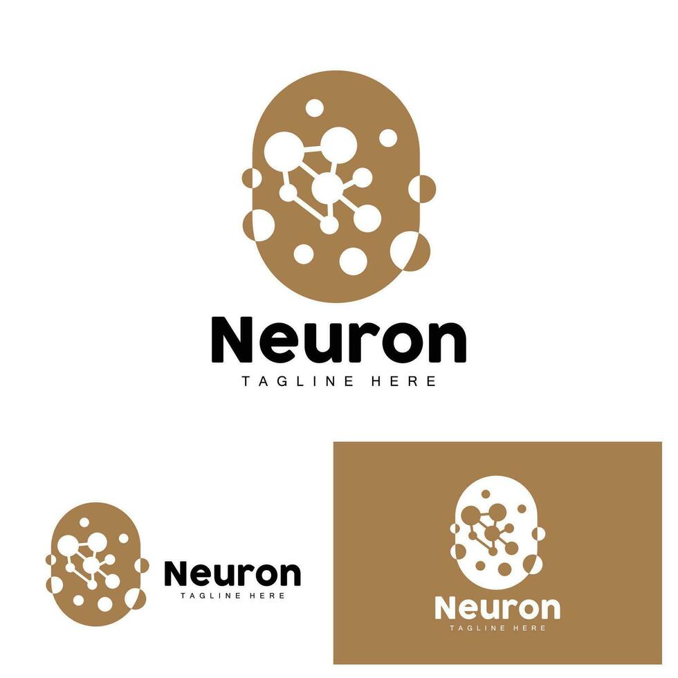 Neuron Logo Design Health Illustration DNA Molecule Nerve Cell Abstract Simple Illustration vector