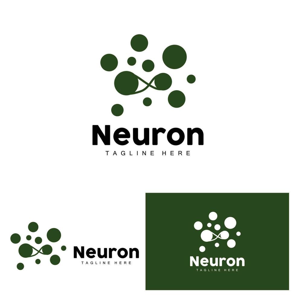 Neuron Logo Design Health Illustration DNA Molecule Nerve Cell Abstract Simple Illustration vector