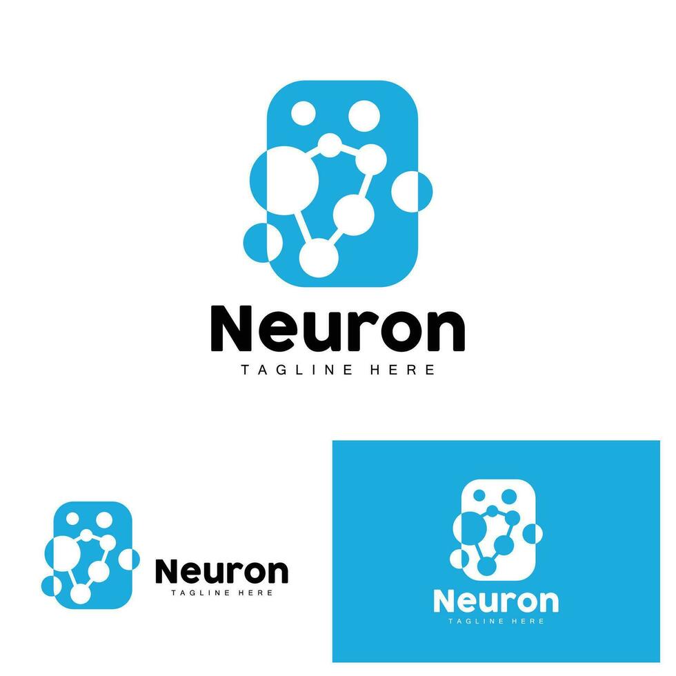 Neuron Logo Design Health Illustration DNA Molecule Nerve Cell Abstract Simple Illustration vector
