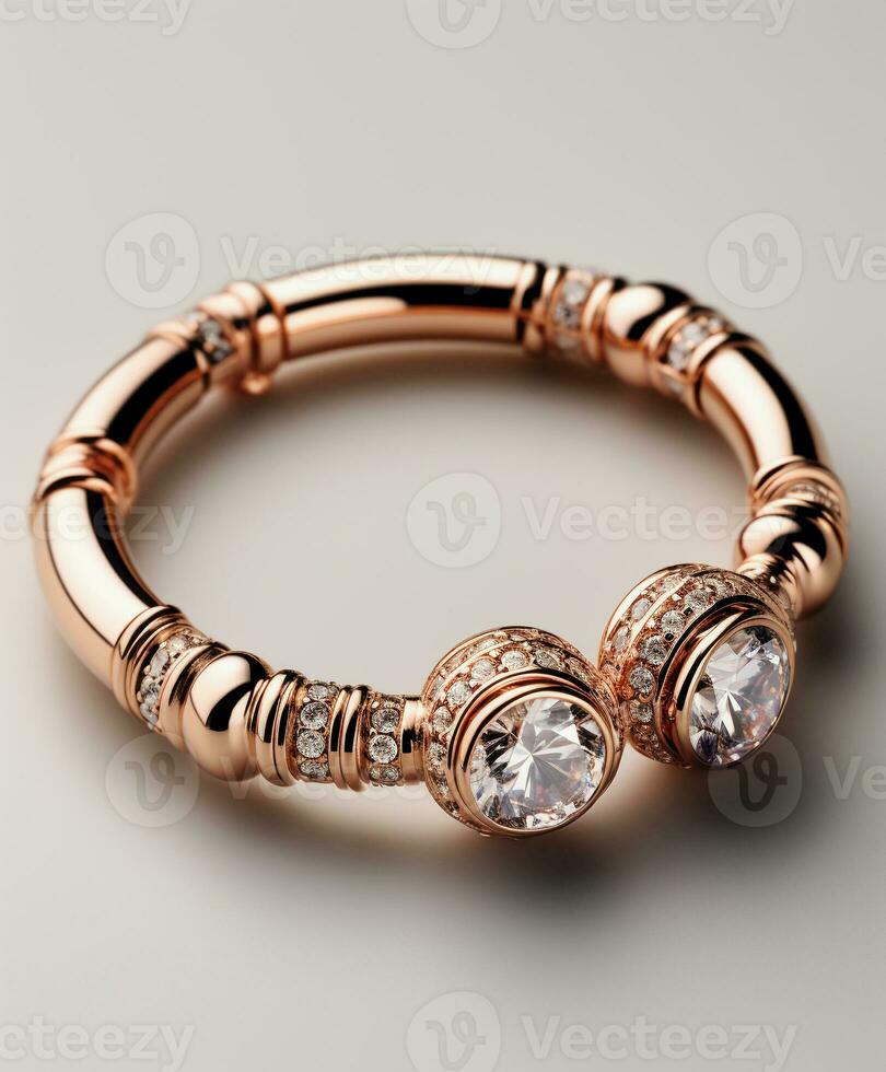 AI generated luxury gold silver and diamond jewelry - AI Generated photo