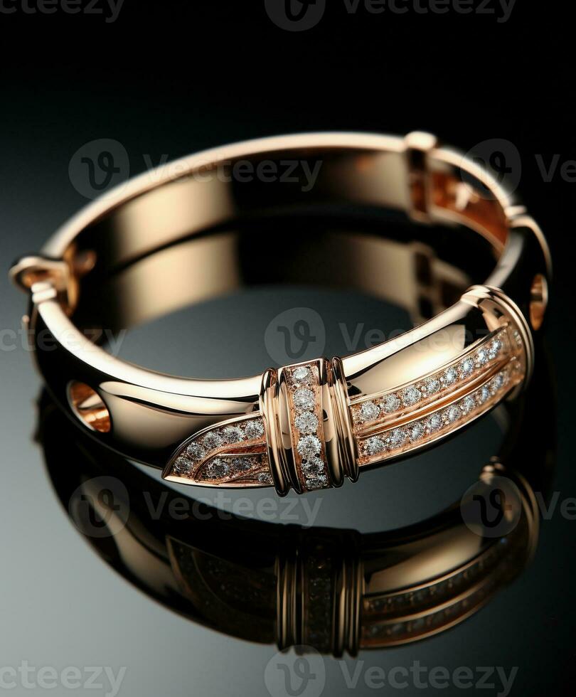 AI generated luxury gold silver and diamond jewelry - AI Generated photo