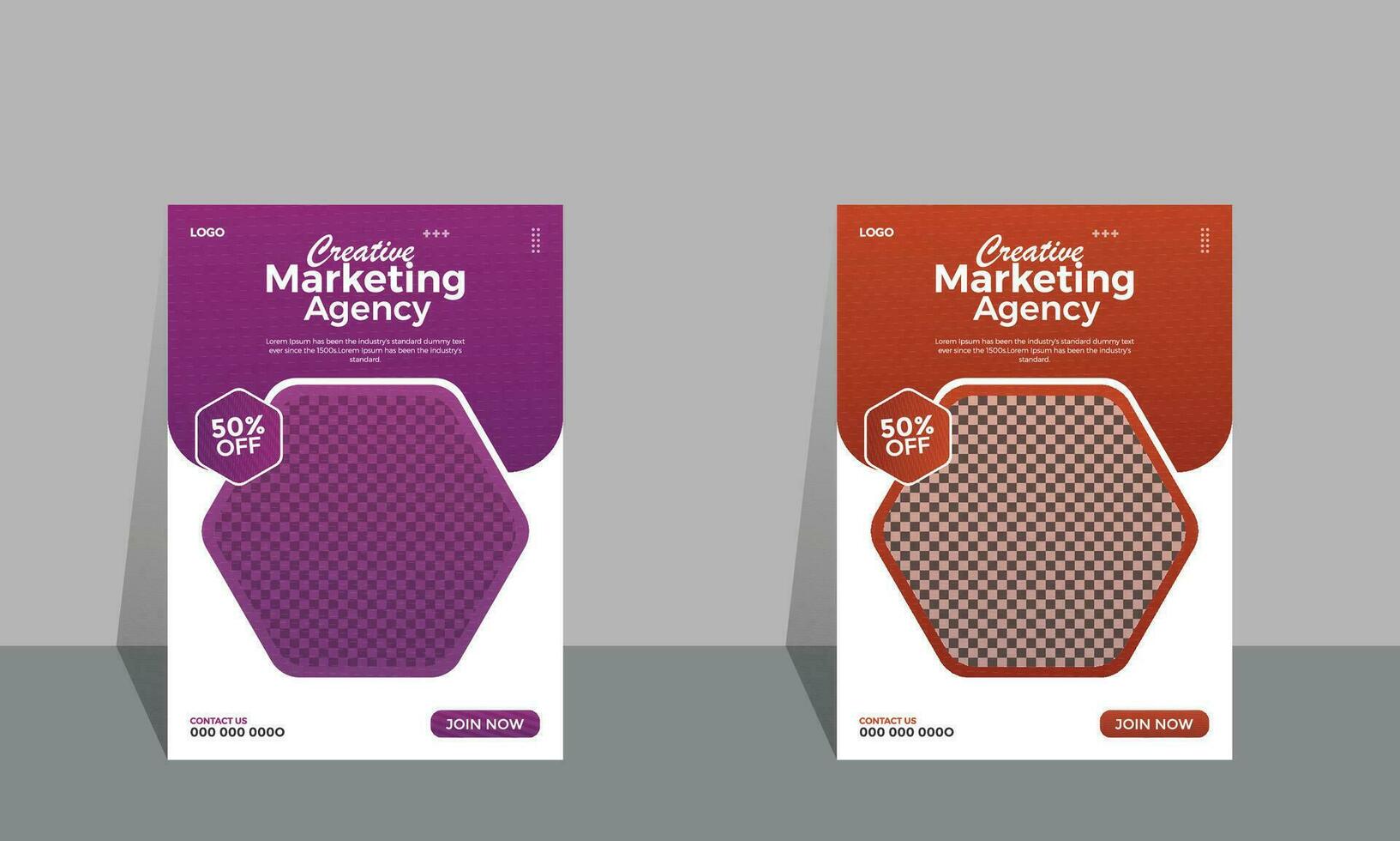 Creative marketing agency flyer  template design. vector