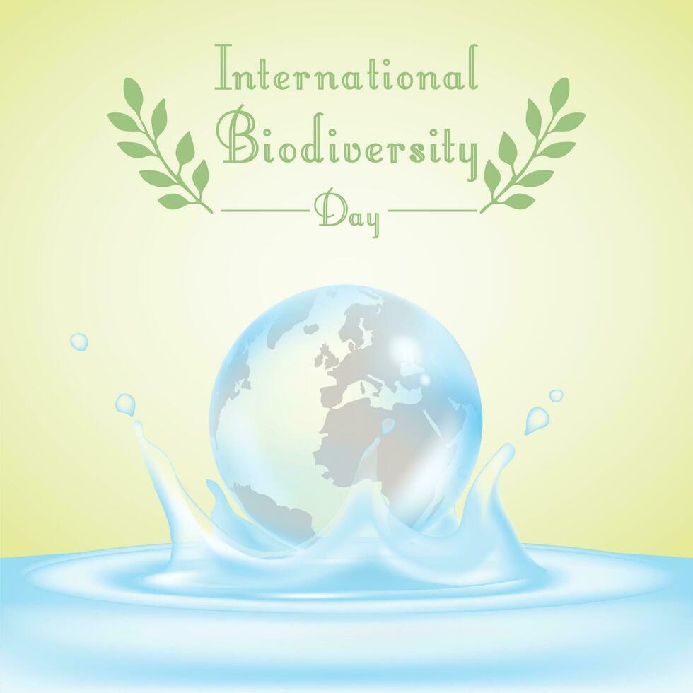 internacional biodiversidad día con ligero amarillo antecedentes vector