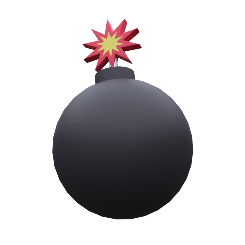 único 3d hacer bomba ardiente icono ilustración.realista vector ilustración. png