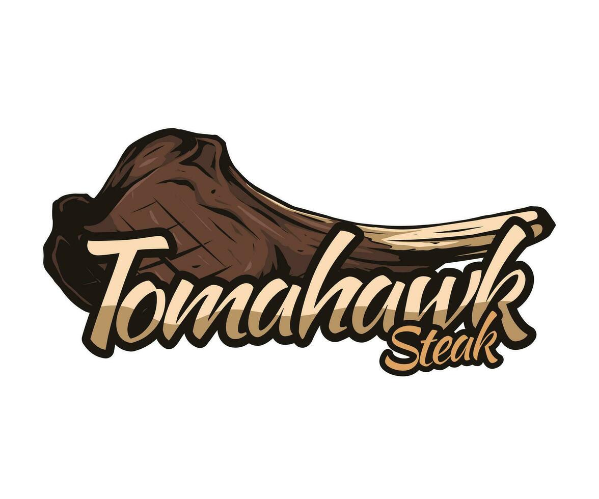 tomahawk steak vector logo design