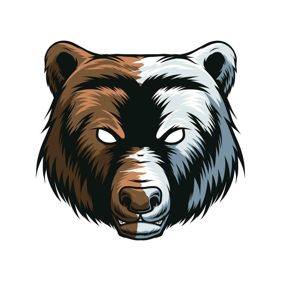 bear head vector mascot drawing