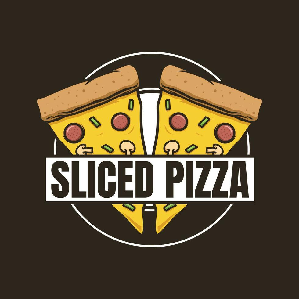 Sliced pizza vector logo template