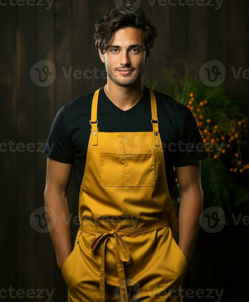 AI generated AI Generated Stylish Adjustable Cooking aprons for men and women photo