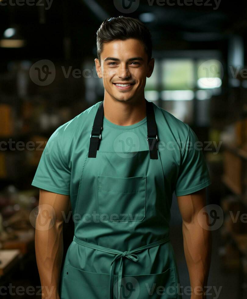 AI generated AI Generated Stylish Adjustable Cooking aprons for men and women photo