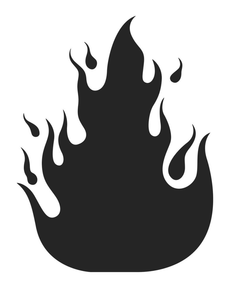 Passion blazing black and white 2D line cartoon object. Flame igniting isolated vector outline item. Wildfire forest fire. Burst flaming. Burning firewood monochromatic flat spot illustration