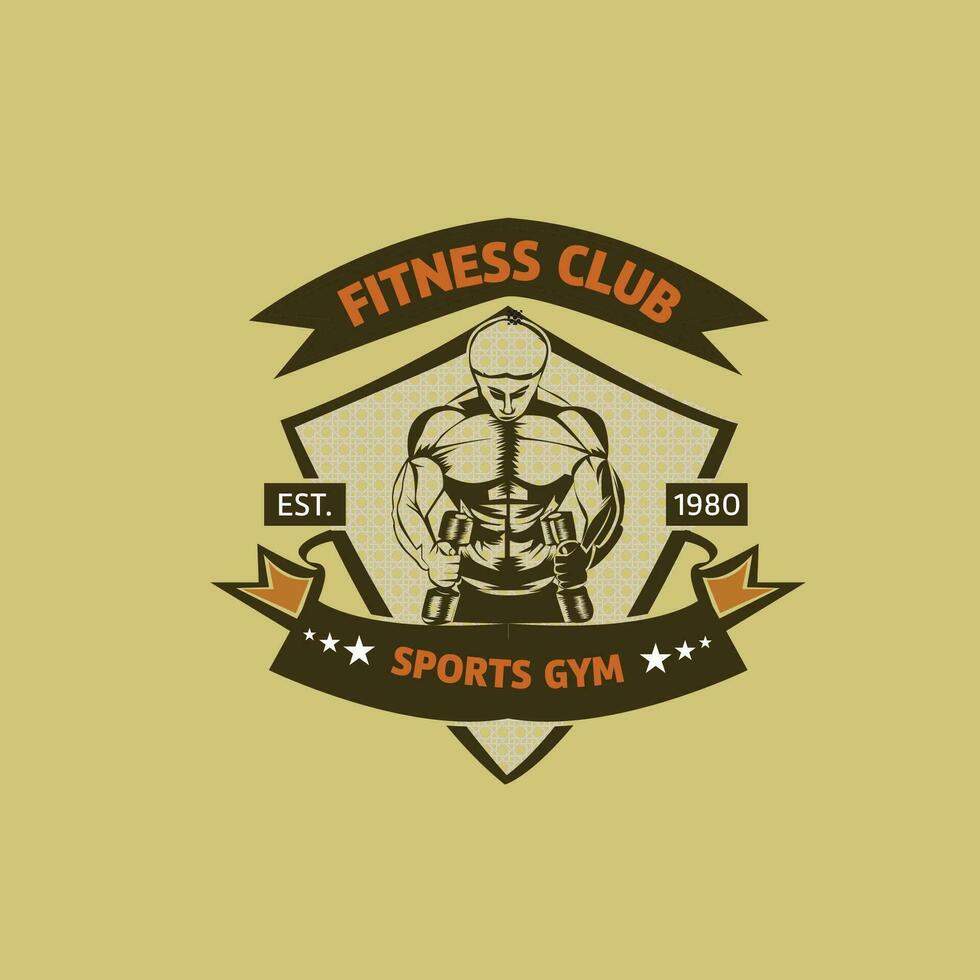 fitness gym sports vintage logo vector