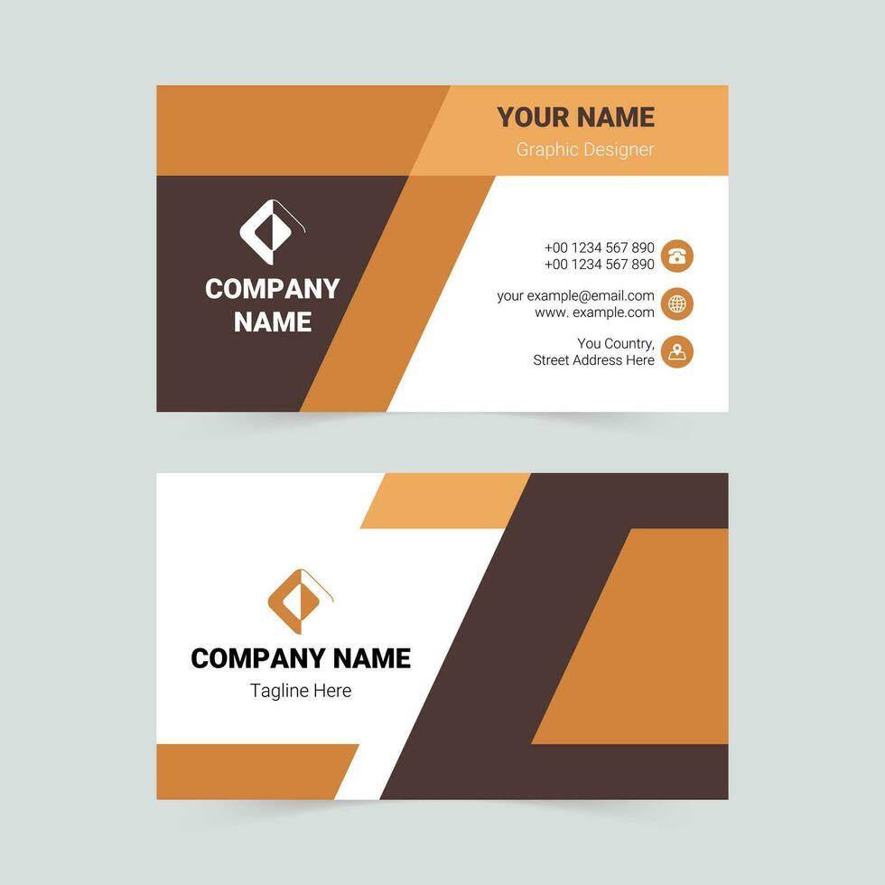 Vector brown elegant company business card template