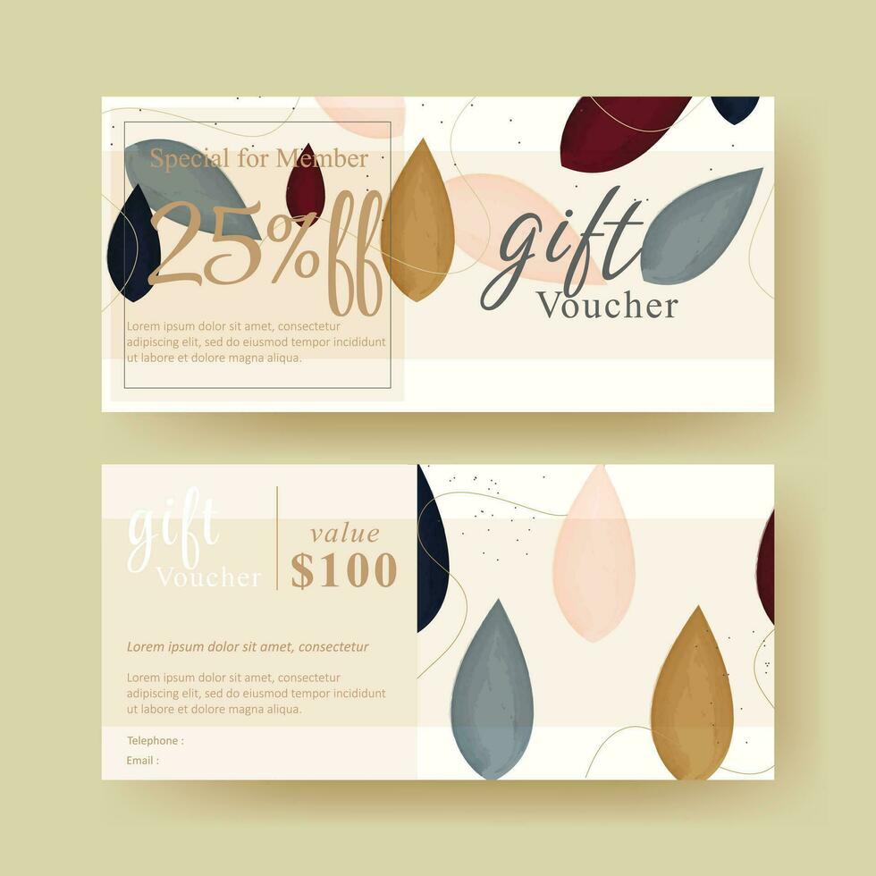 set of gift voucher coupon template with creative trendy abstract design vector