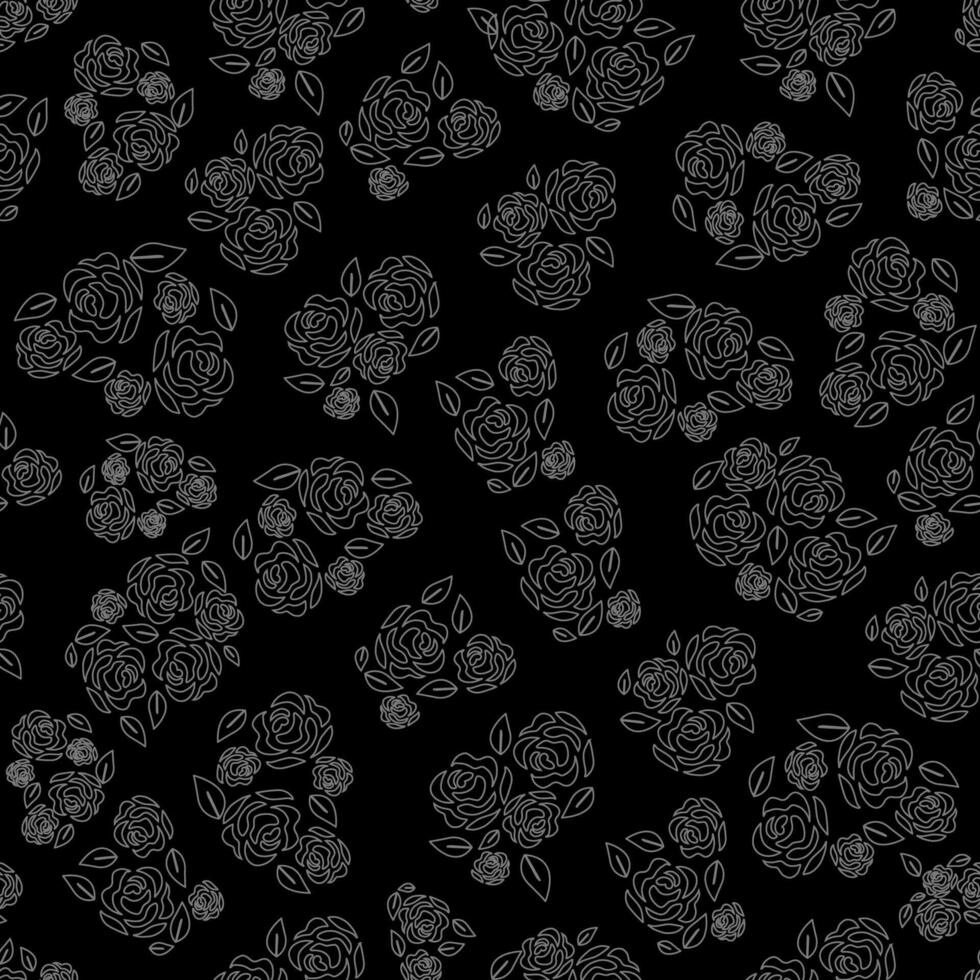 Rose flower seamless pattern vector. Simple floral print fabric pattern, wallpaper illustration vector