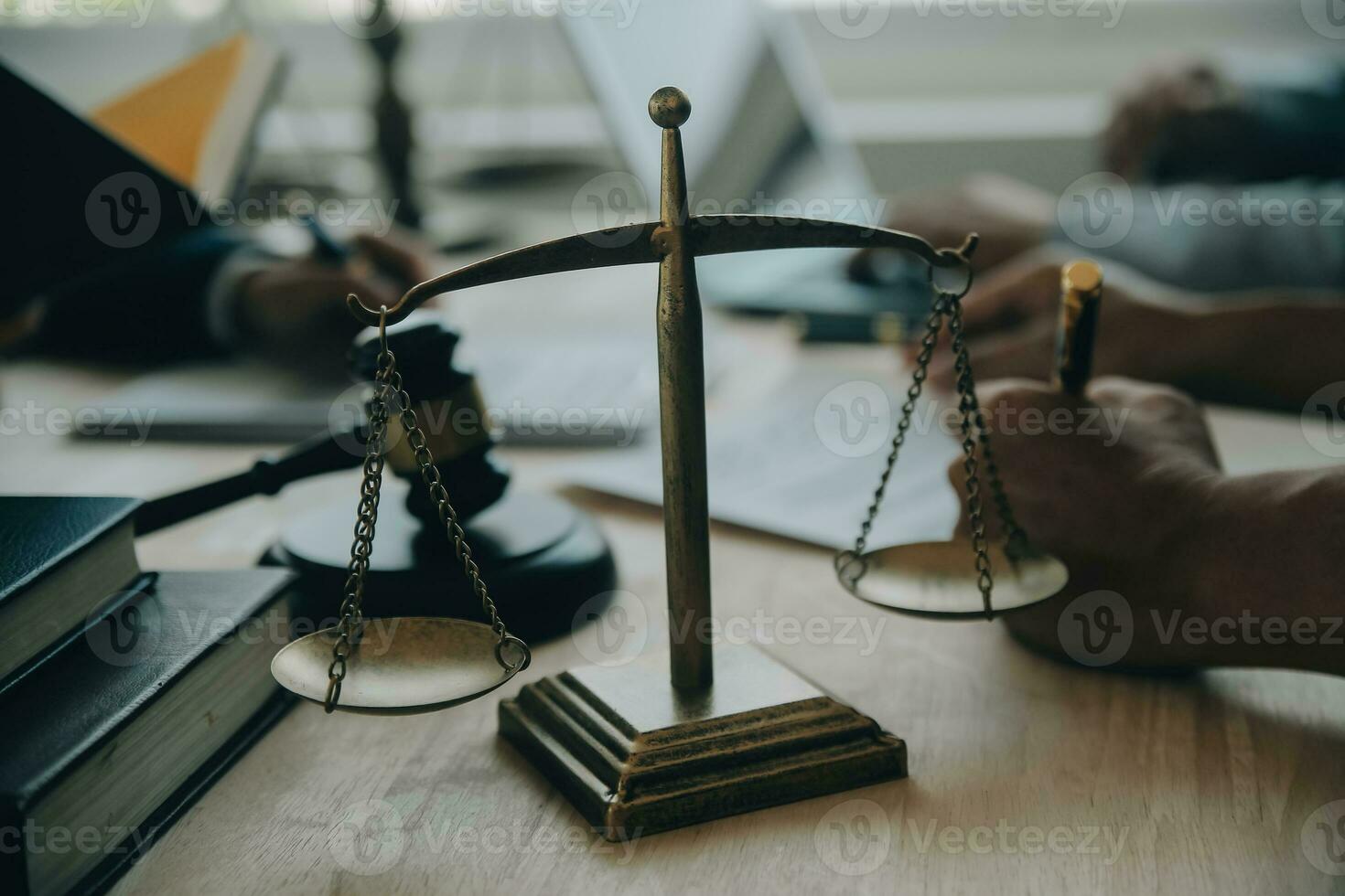 Customer service good cooperation, Consultation between a Businessman and Male lawyer or judge consult having team meeting with client, Law and Legal services concept. photo