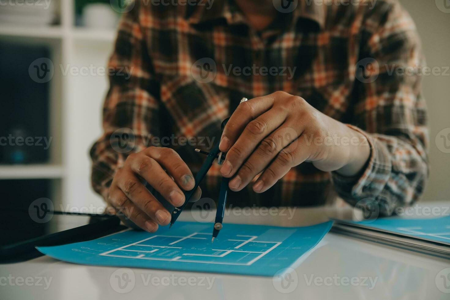 Professional Mechanical Engineer team Working on Personal Computer at Metal lathe industrial manufacturing factory. Engineer Operating lathe Machinery. Product quality Inspection photo