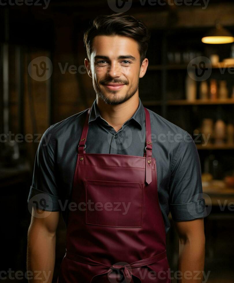 AI generated AI Generated Stylish Adjustable Cooking aprons for men and women photo
