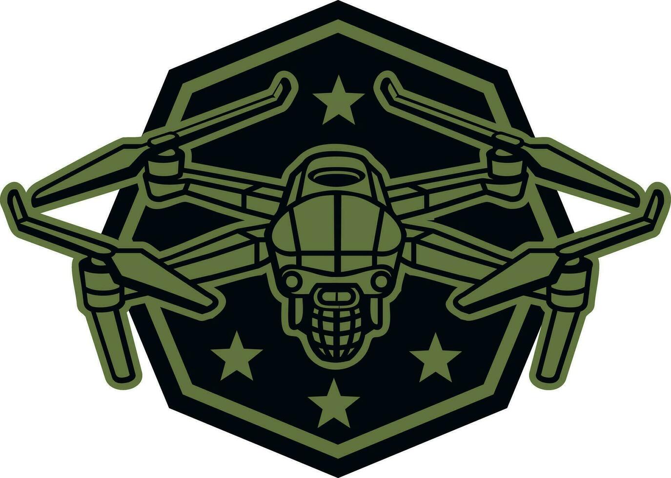 military sign with drone with trench-bomb , chevron vector