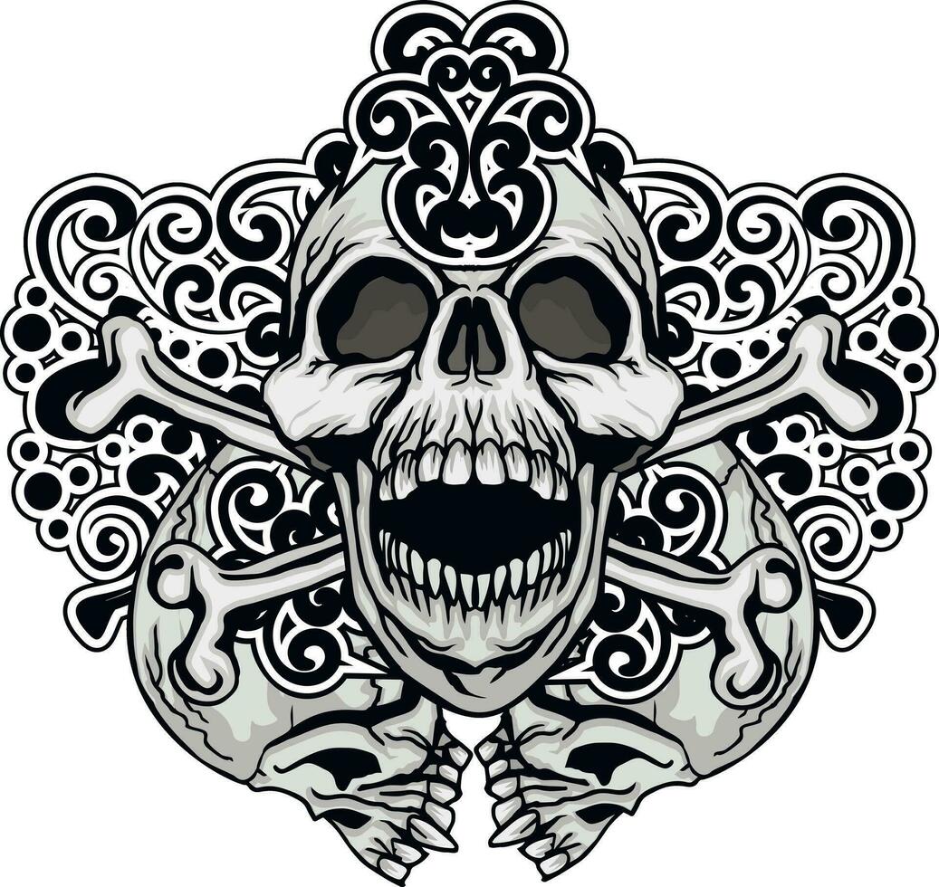 Gothic sign with skull, grunge vintage design t shirts vector