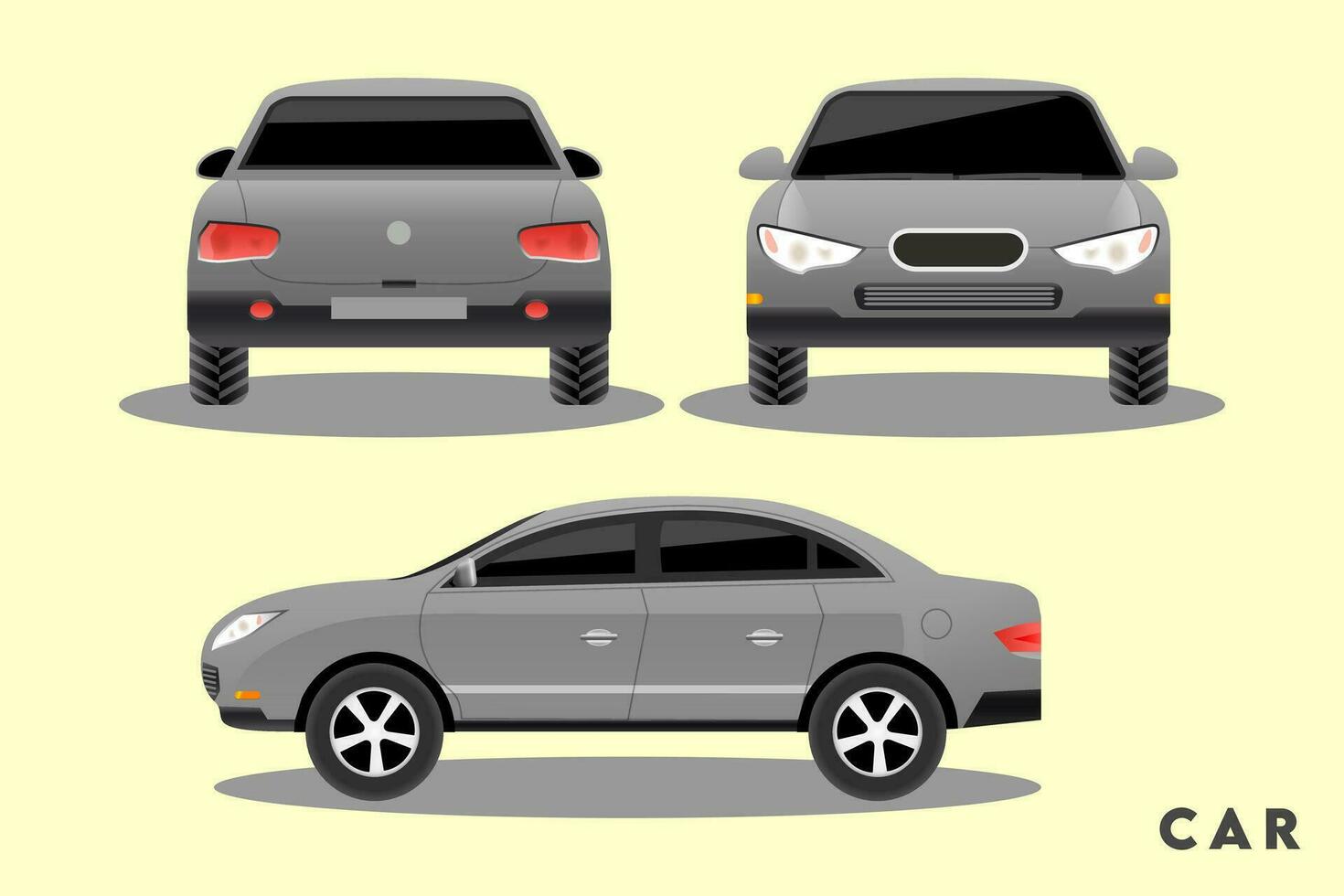 Car font and back side new look vector