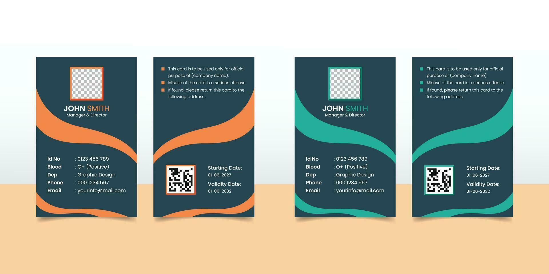 Corporate Business id card design vector