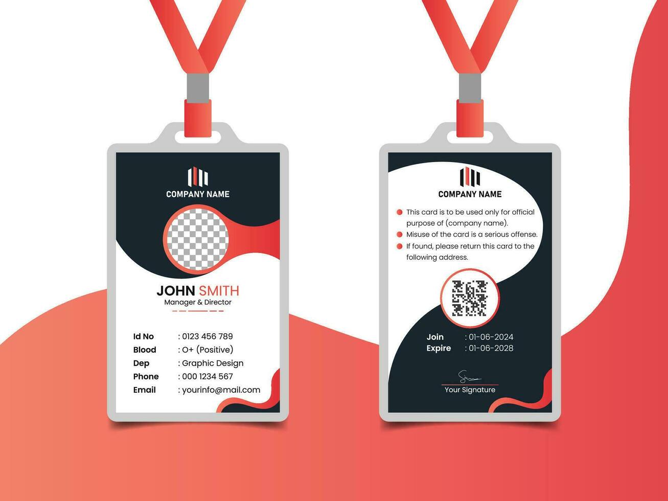 Corporate Business id card design vector