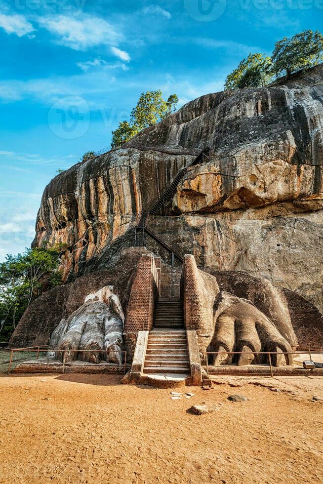 Lion paws pathway on Sigiriya rock, Sri Lanka photo
