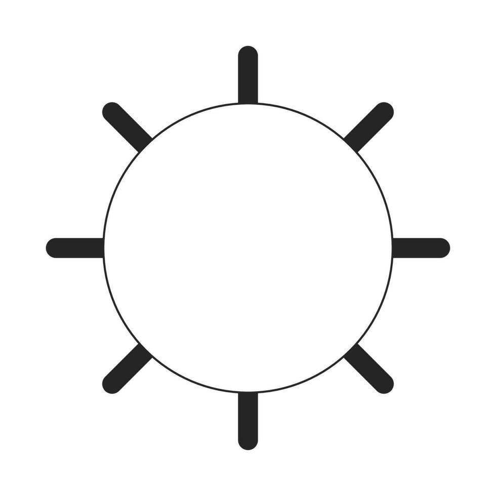 Viral contagious microorganism black and white 2D line cartoon object. Virus microscopic isolated vector outline item. Microbiology disease. Influenza outbreak monochromatic flat spot illustration
