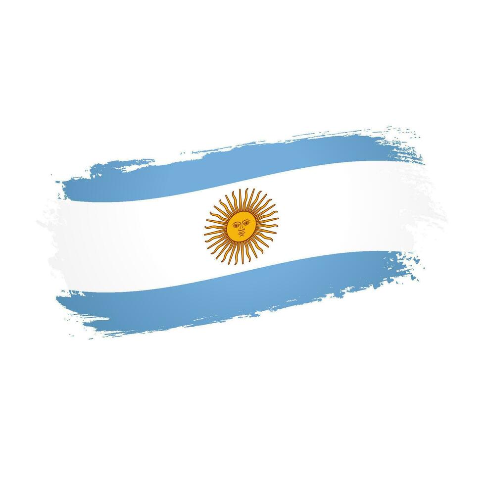 Argentinean flag within brushing strokes clipping mask. Creative flag of Argentina. Travel business symbol. Sports sign concept. Hand drawn style. State holidays celebration. Political news decoration vector