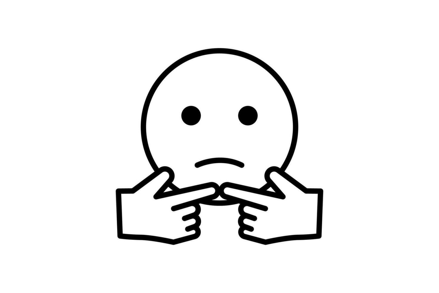 shyness icon. icon related to confusion. line icon style. simple vector design editable